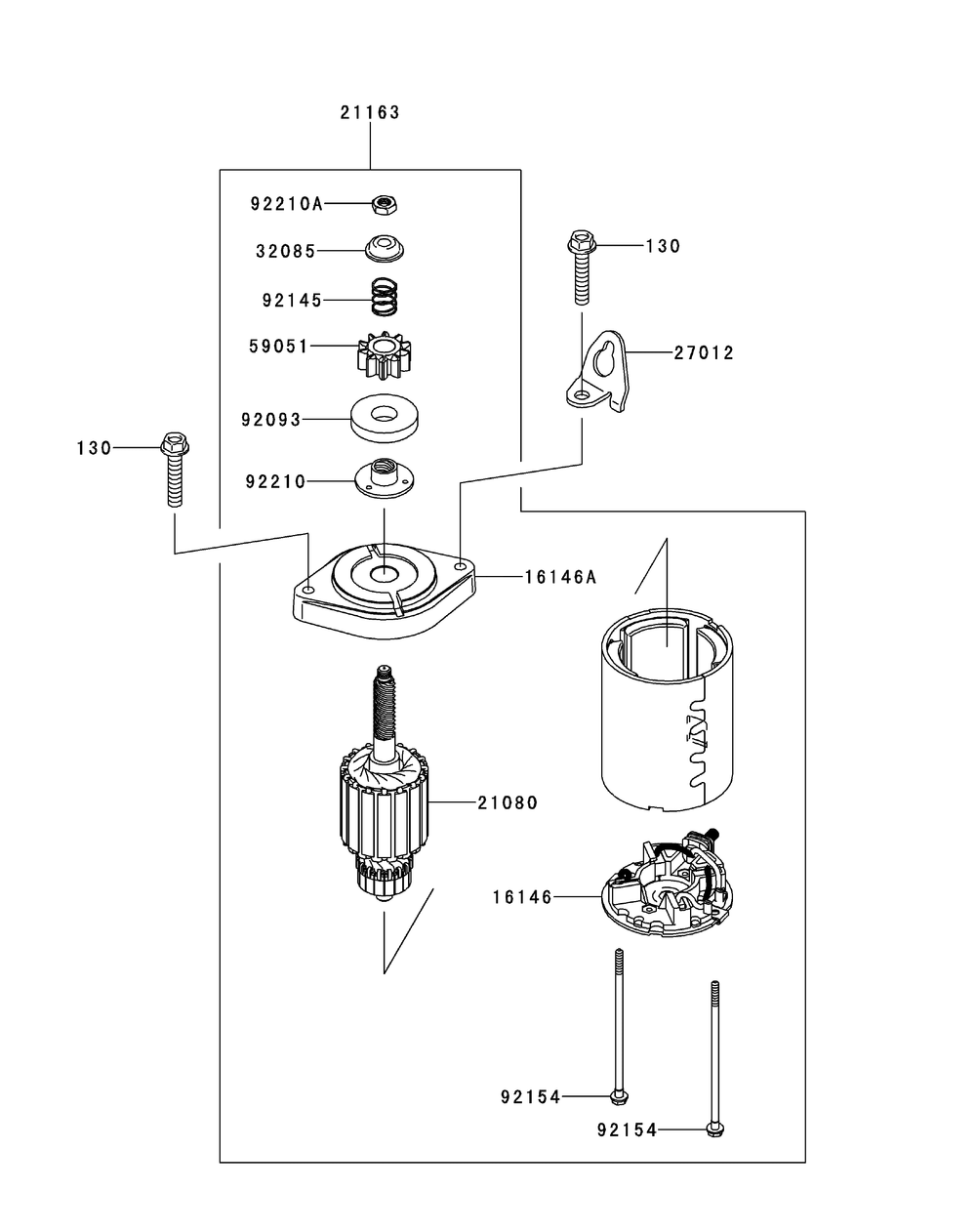 Kawasaki Fr730v-As05 Starter Diagram and Parts List for Z-FORCESZ48 (17AIDGHB-17AIDGHB010)(2015) Cub Cadet Lawn Tractor